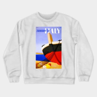 Vintage Travel Poster Summer in Italy Crewneck Sweatshirt